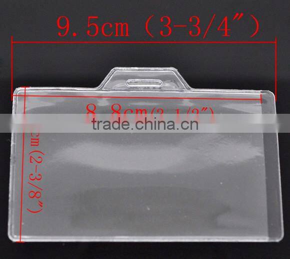 High Quality Clear Horizontal Plastic Bank Student ID Card Holder For Sale