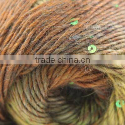 silver sequins yarn for hand knitting