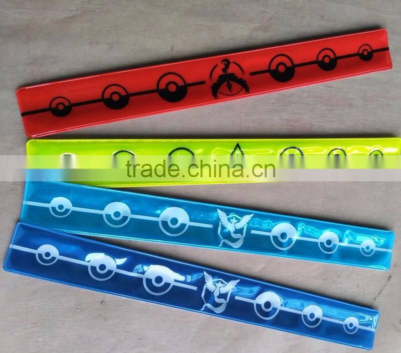 Glow in the Dark pvc promotion snap slap bracelet wristband