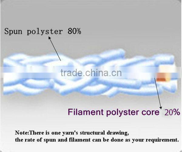 T30 80% cotton Wrapped 20% polyester sewing thread for post dyed garments