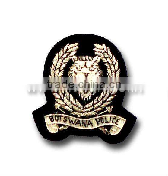 Embroidered bullion wire badges