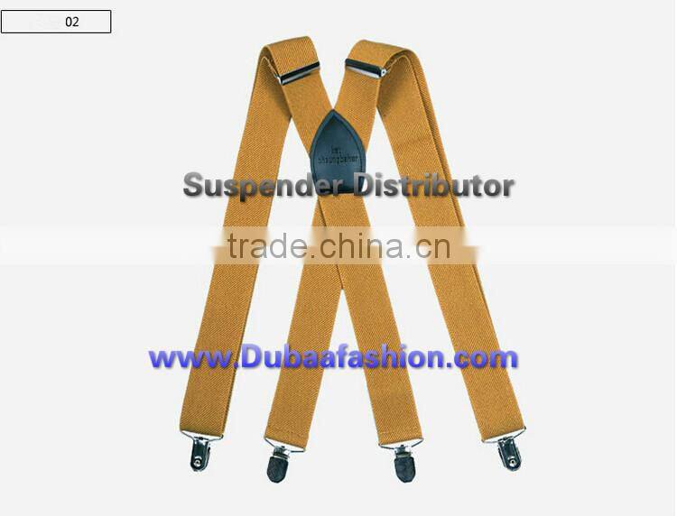 1.5" Wide Solid Color Mens Suspender X Type Undergarment Suspender Brace Casual Business