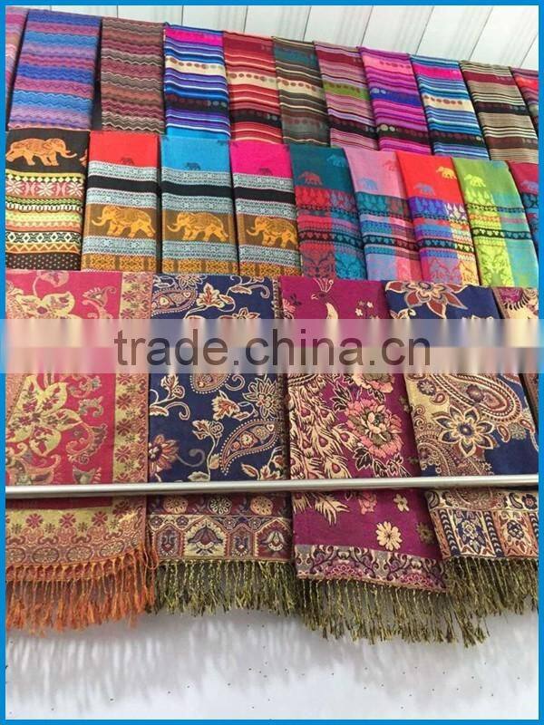 Women's pashmina jacquard cotton cheap wholesale shawl