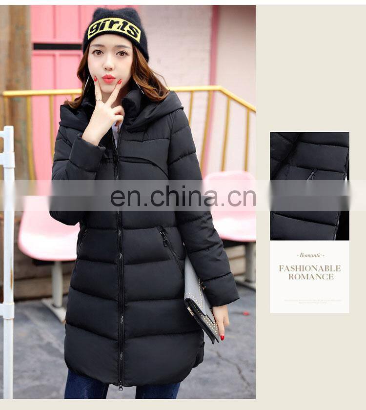2017 autumn and winter new in the long section was thin down jacket hooded coat thickening coat