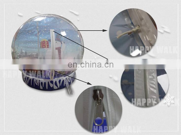 Snowman themed inflatable human size snow globe for sale
