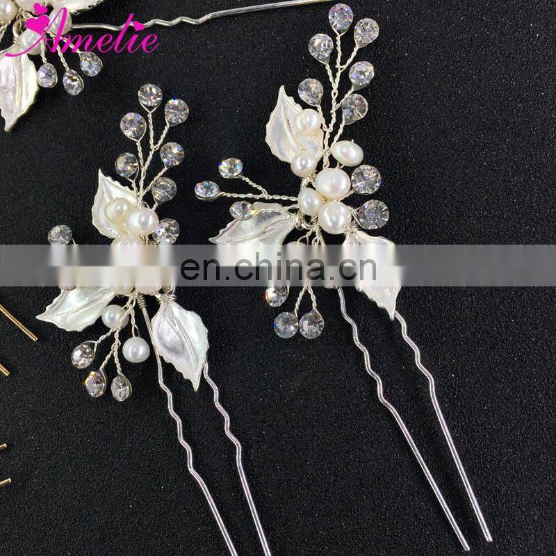 Amelie Handmade Wedding Hair Accessories Freshwater Pearl Bridal Hair Pins Bridesmaid Fashion Bobby Pins Favors