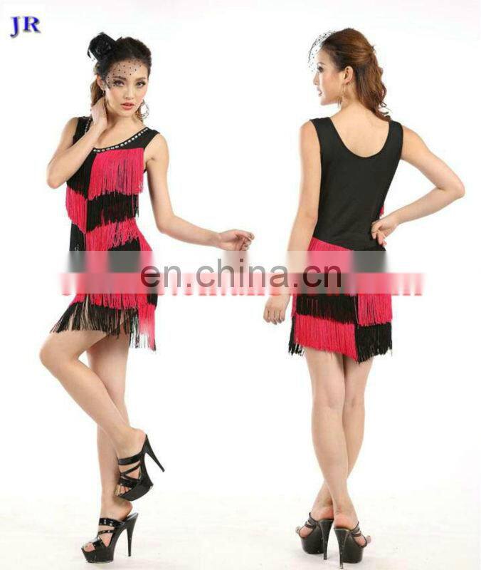 Fashion performance one-piece tassel women latin dance costume dress L-7034#