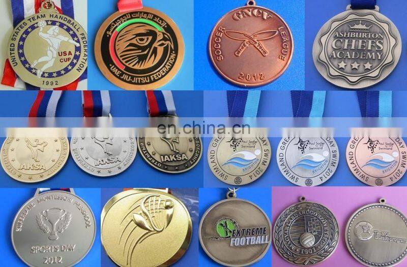 Star shape Russia embossed logo short ribbon medals