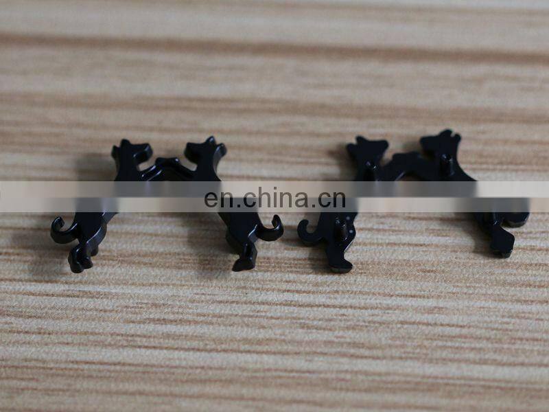 wholesale black color blank metal label for clothing