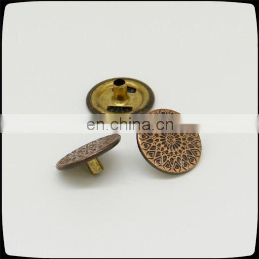 wholesales brushed antique copper metal snap buttons
