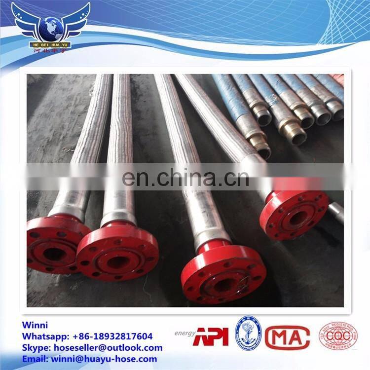China Hebei Huayu factory sale API 7k four plies steel wire spiral rotary hose for oilfield