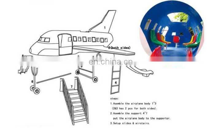 fiber glass airplane outdoor playground,children airplane playground equipment