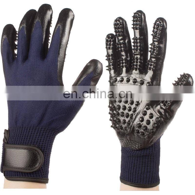 Wholesale India Manufacture Massage Hair Removal Cleaning Bath Pet Dog Cat Grooming Gloves