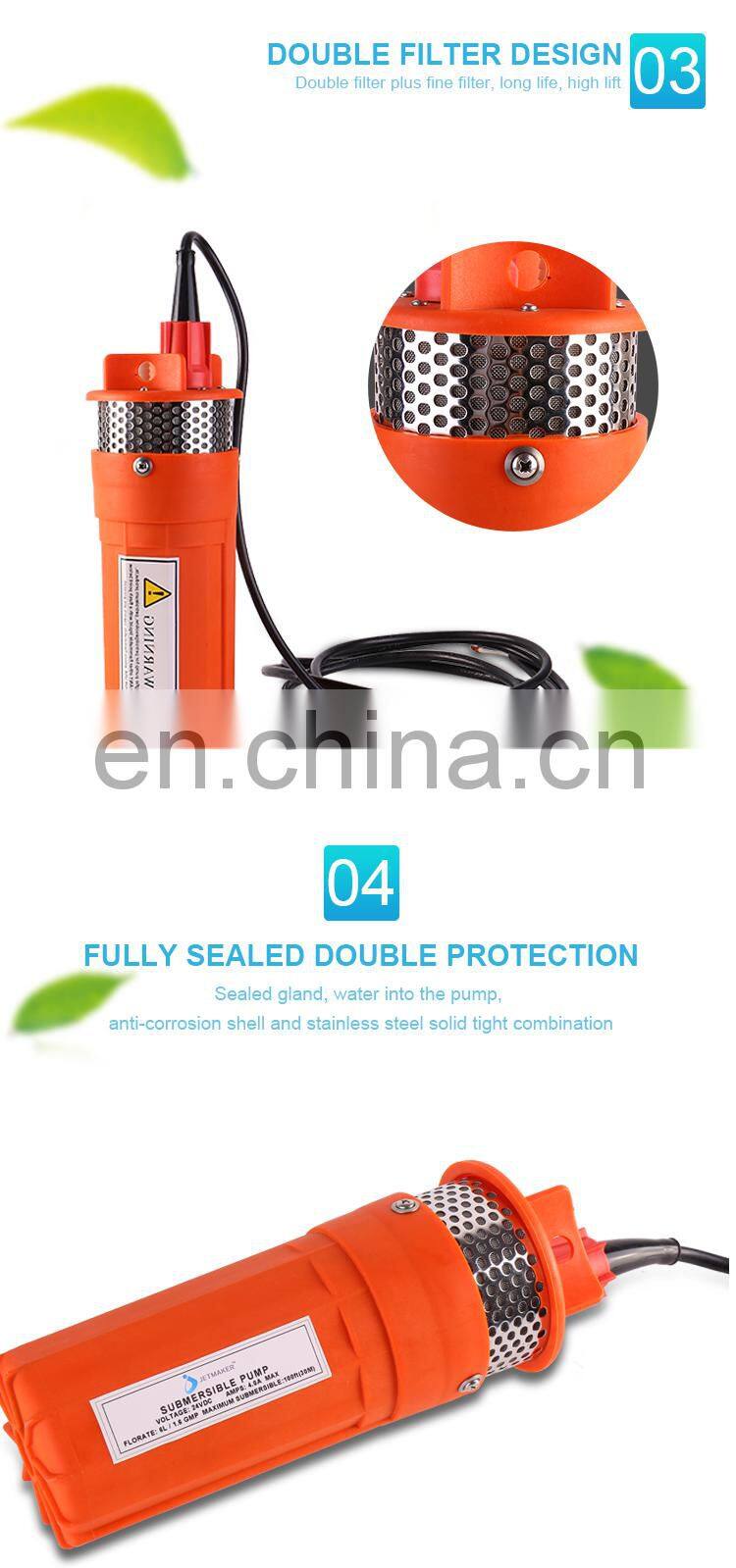 Jetmaker 12v dc high pressure solar water pump for agriculture irrigation