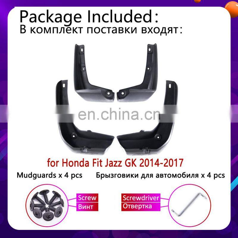 4PCS for Honda Fit Jazz GK 2014 2015 2016 2017 Mudguards Mudflaps Fender Mud Flap Splash Guards Car Wheel Protect Accessories