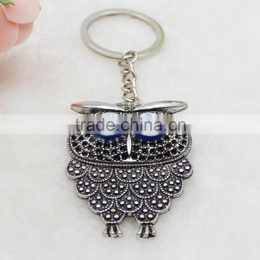 Islamic Blue Evil Eye Silver Owl Gift Pendant Keychain