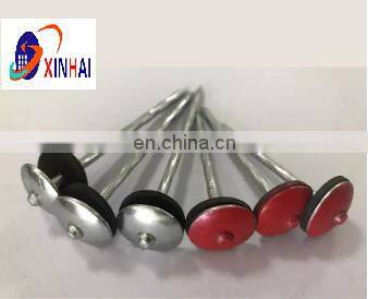 Hot sale galvanized umbrella roofing nails with rubber washer in Peru from XINHAI nail manufacturer