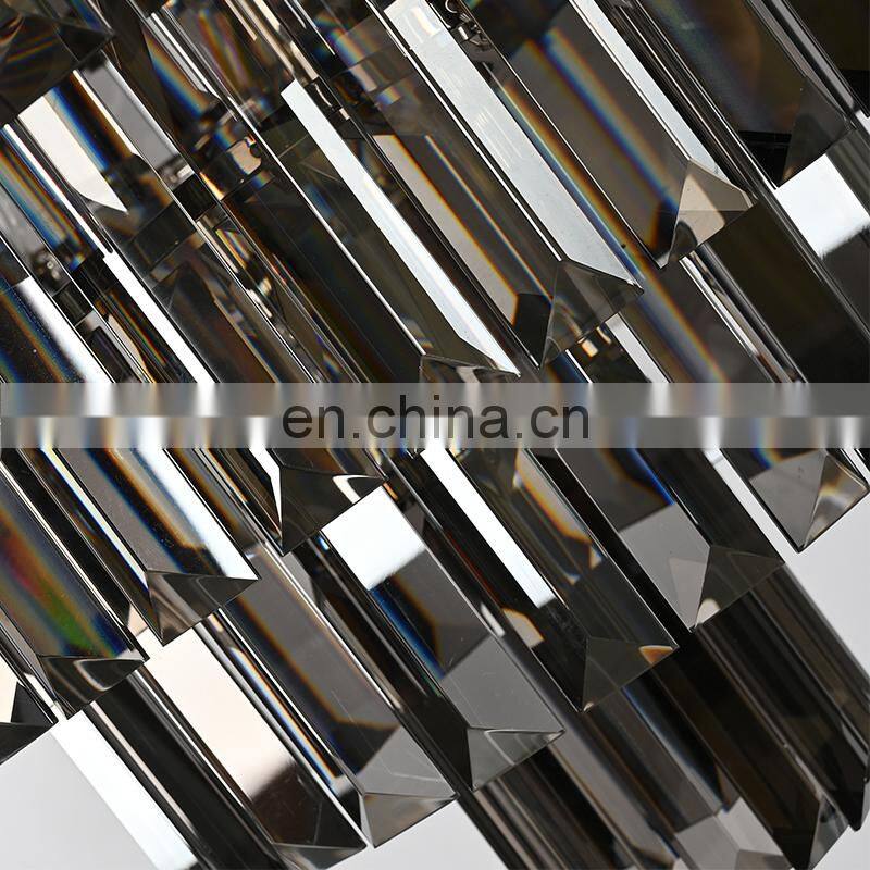 Postmodern K9 Copper Crystal Chandelier Simple Creative Livingroom For Pendant Light