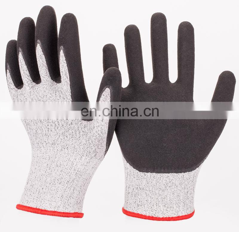 Gray PU Coated Sharp Cut Resistant Gloves Fish Handling Gloves