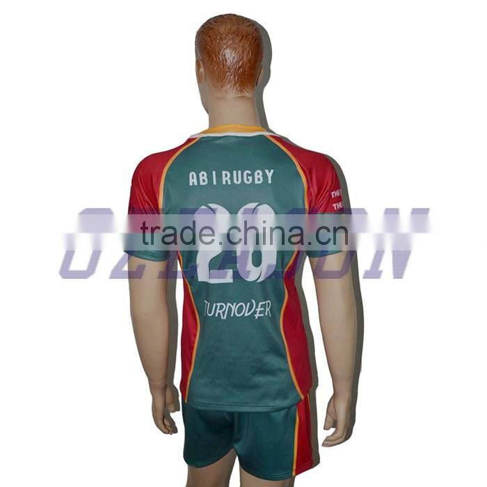 High quality custom design rugby ball jersey made in china