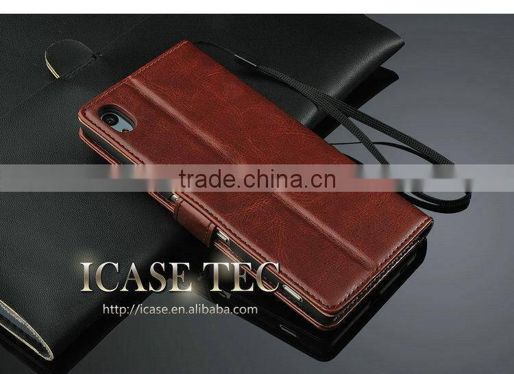 PU Leather Magnetic flip case skin cover For Sony Xperia Z4
