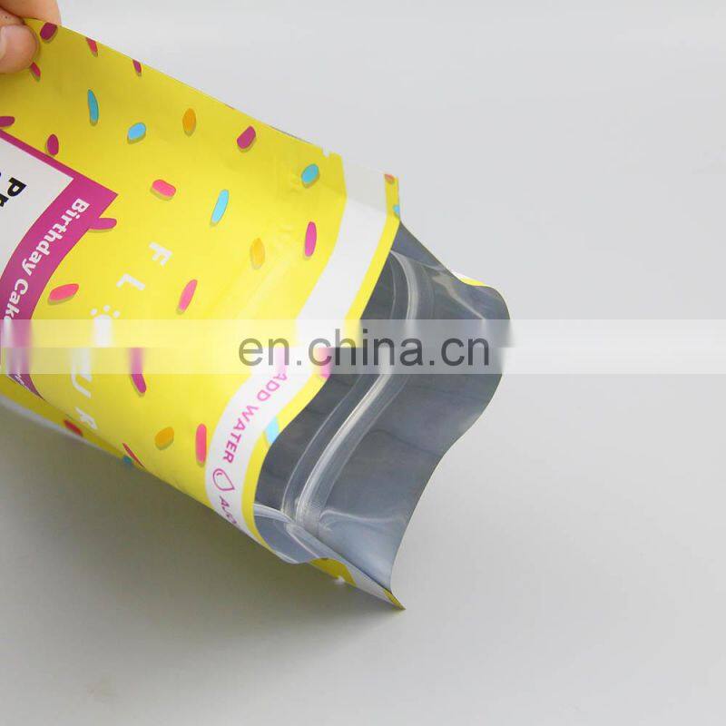 Custom Printed matte frosted mylar Plastic Zip lock Stand Up Pouch Salt Bag