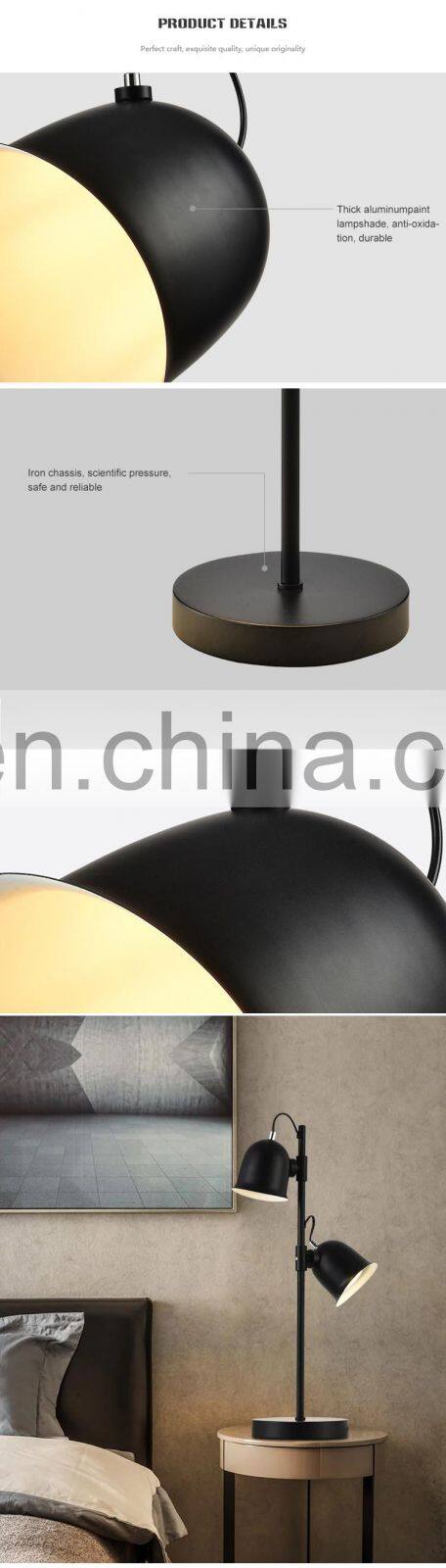 HUAYI Hot Selling Iron Lamp Body Double Light Indoor 10W Indoor Bedroom Office LED Table Lamp