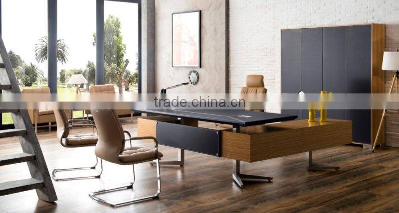 individual leather customized wood grain office desk
