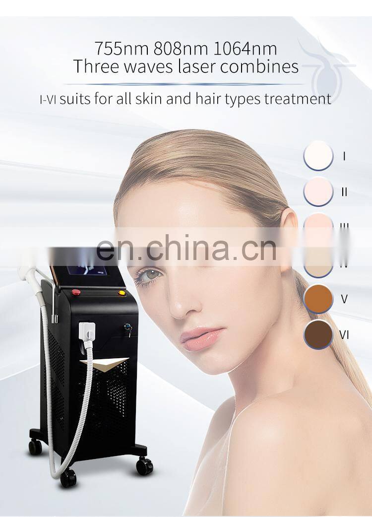 A-lma Laser So-prano Ice Titanium Diode Laser Hair Removal Machine Triple Wavelength 755 808 1064 Permanent Depilation Equipment