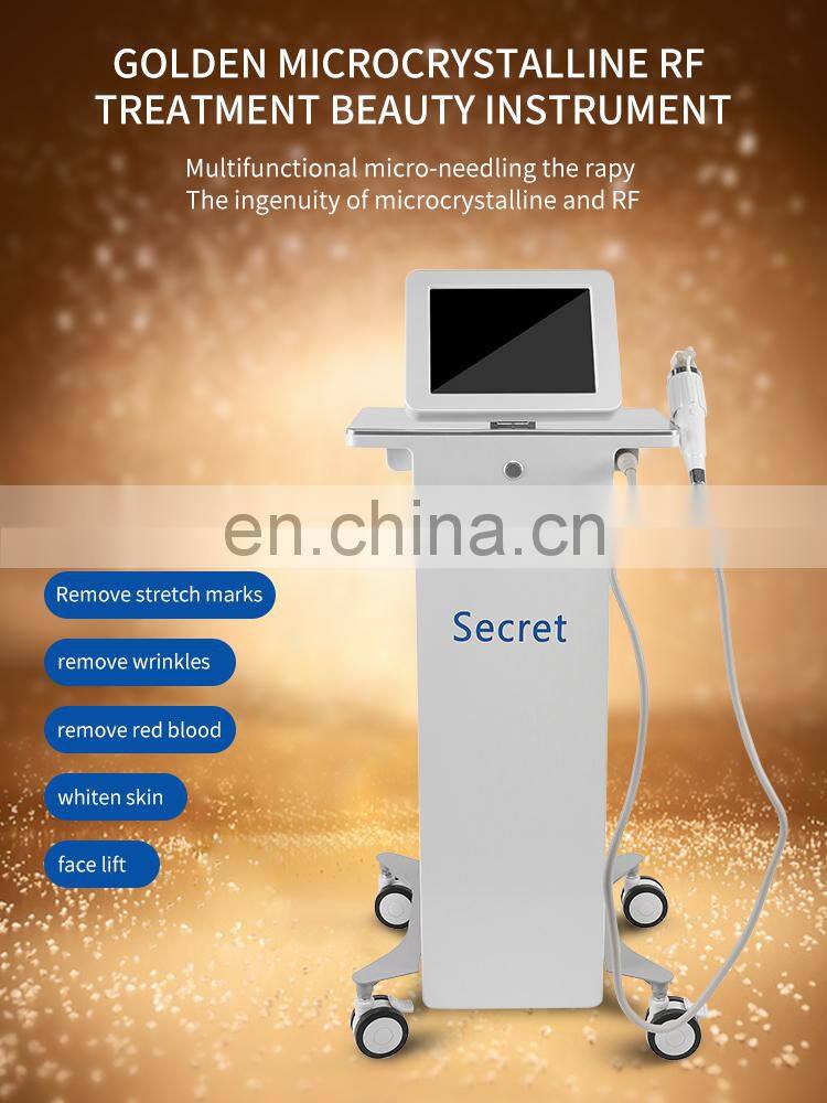 Gold RF Fractional Microneedle Machine Wrinkle Stretch Mark Removal Instrument Skin Tightening Whitening Beauty Device