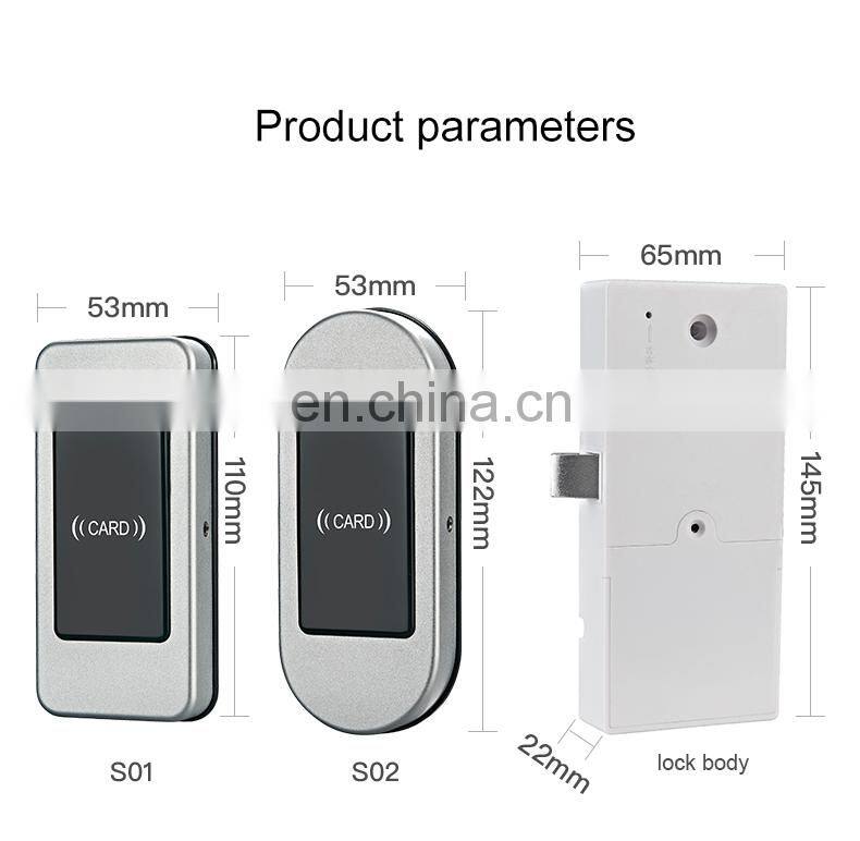 High Security Cabinet Door Lock Gym Spa Magnetic Panel Latch Card Rfid Hidden digital Cabinet Locker Lock With Free Bracelet