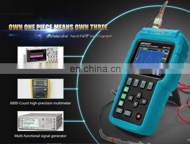 all-sun EM115A Handheld Oscillograph 3 in 1 Multi-function Oscilloscope 50MHZ Color Screen Scope meter Single Channel Hot Sale