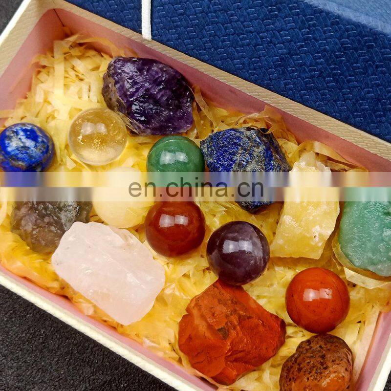 High Quality Crafts Store Wholesale Crystals 7 Chakra Gemstones And Natural Crystal Healing Stones Boxes Set