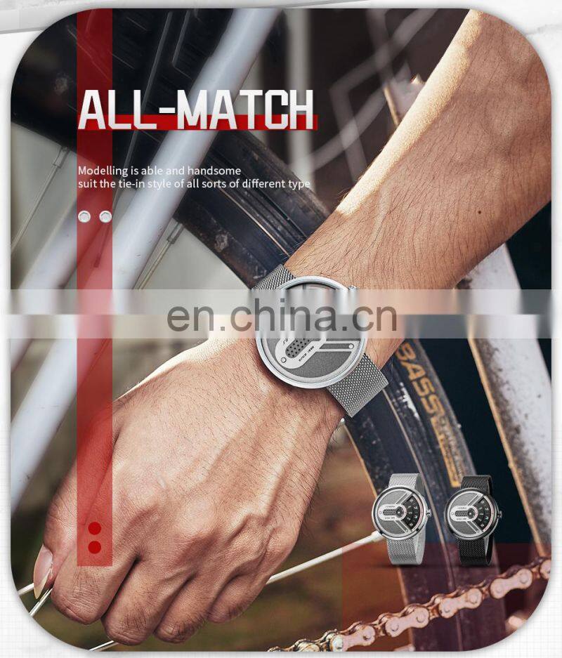 SINOBI S9831G Custom Your Brand Logo Man Wristwatch Rotating Dial Male Watch Creative Design Man Sports Watch