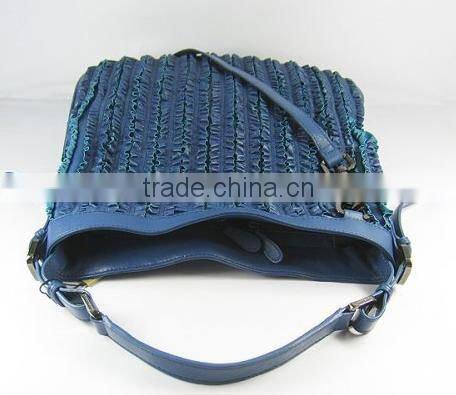 blue beautiful popular pu lady handbag