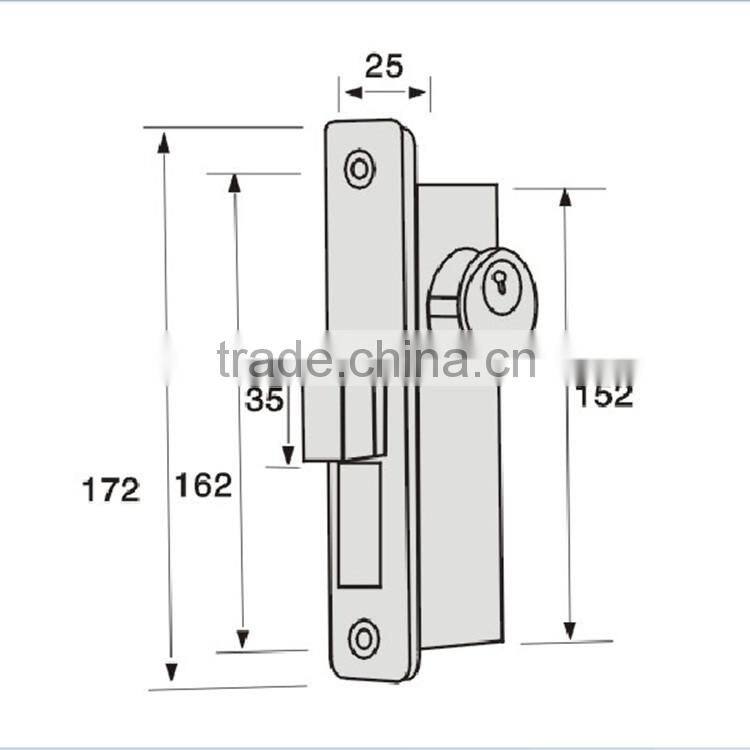 Good quality iron or zinc alloy material aluminium door lock for aluminium doors