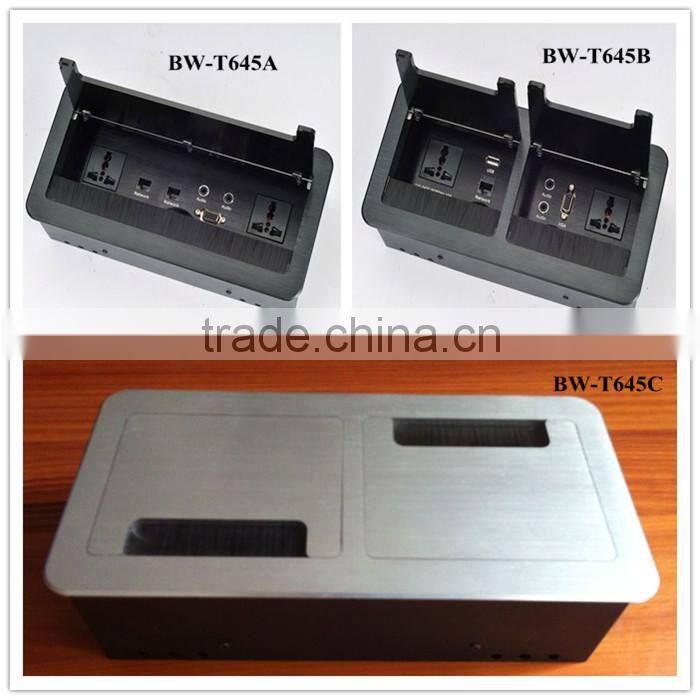 BW-T645 Flip Up AC Inlet Socket / Aluminum Desk Socket