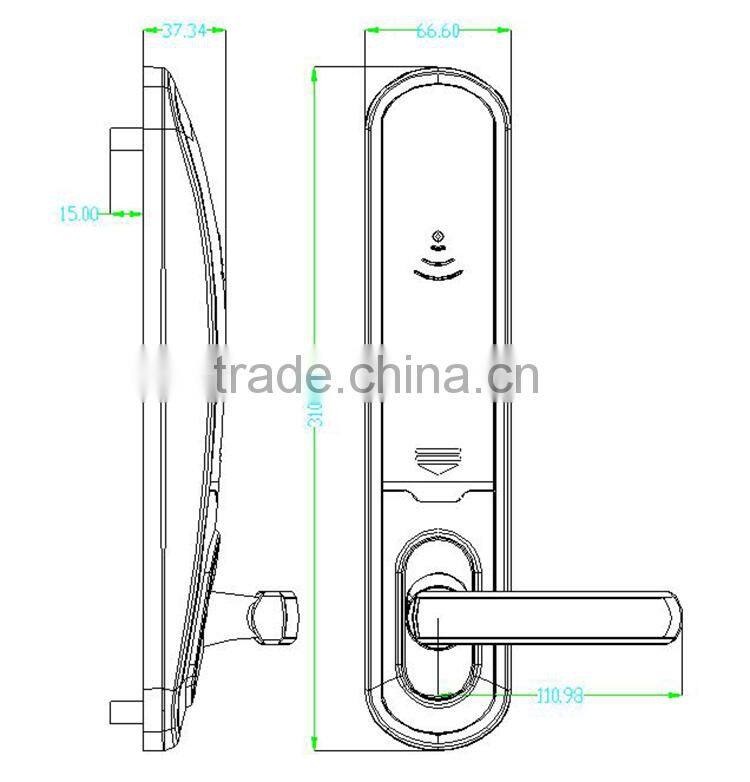 Hot sale digital hotel door lock, hotel lock RFID card, room door lock with access control