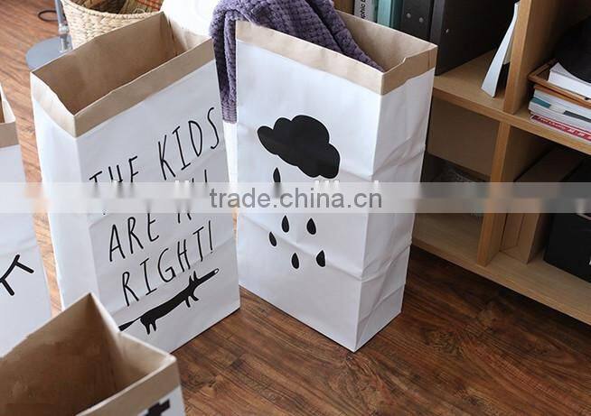 Kraft Paper Bag Sundries Storage Organizer Gift Bag Toy Bag