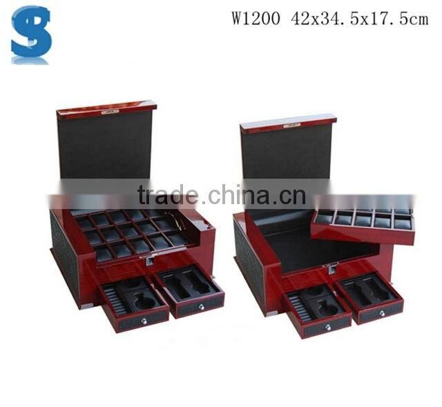 High Grade Multi-functional Watch Showcase Display Packaging Wood Gift Box For Sale W1200
