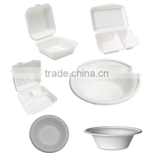 Biodegradable sugarcane fiber 425ml cups with lids for coffee or tea