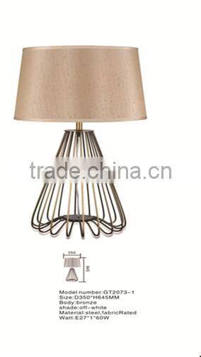 simple design hotel bedside light&metal frame bronze table lamp