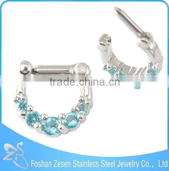 Hot Designs White Zircon Body Jewelry Nose Septum Piercing