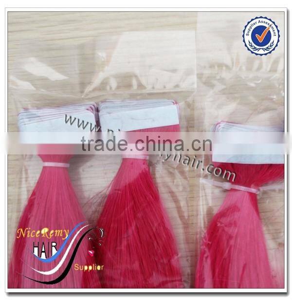 Wholesale tape hair extensions african american human tape hair extensions pink hair tape