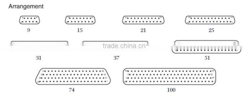 J30J series 51 pins rectangular connectors
