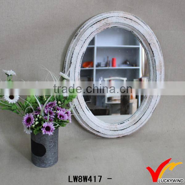 oval farming shabby decorative wooden mirror design