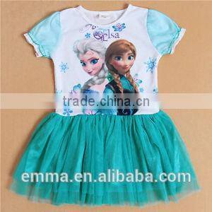 Hot sale snow queen elsa costume elsa dress for children BC2032