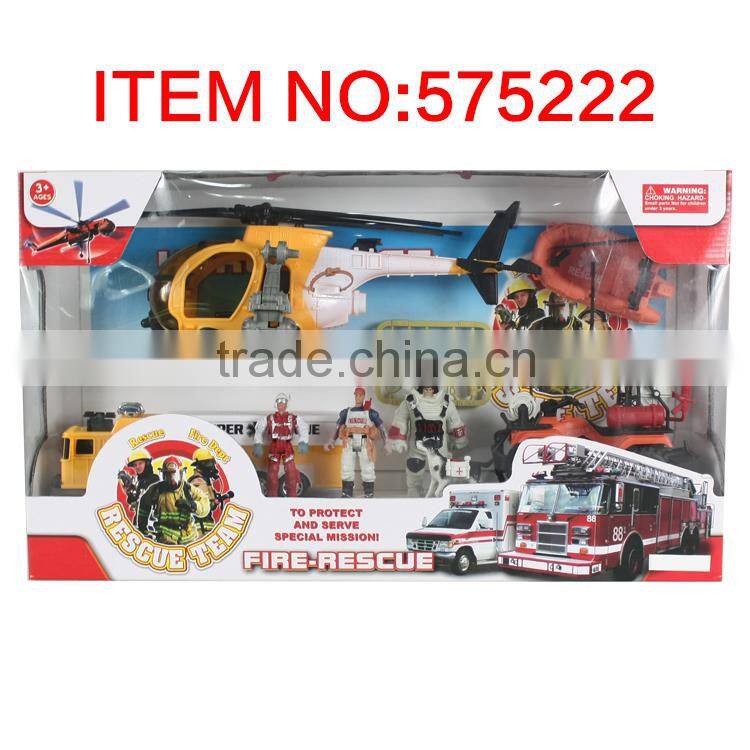Wholesale plastic funny fireman toy set for kids