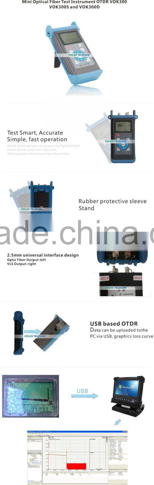 Optical fiber test instrument 1550nm OTDR VOK300D