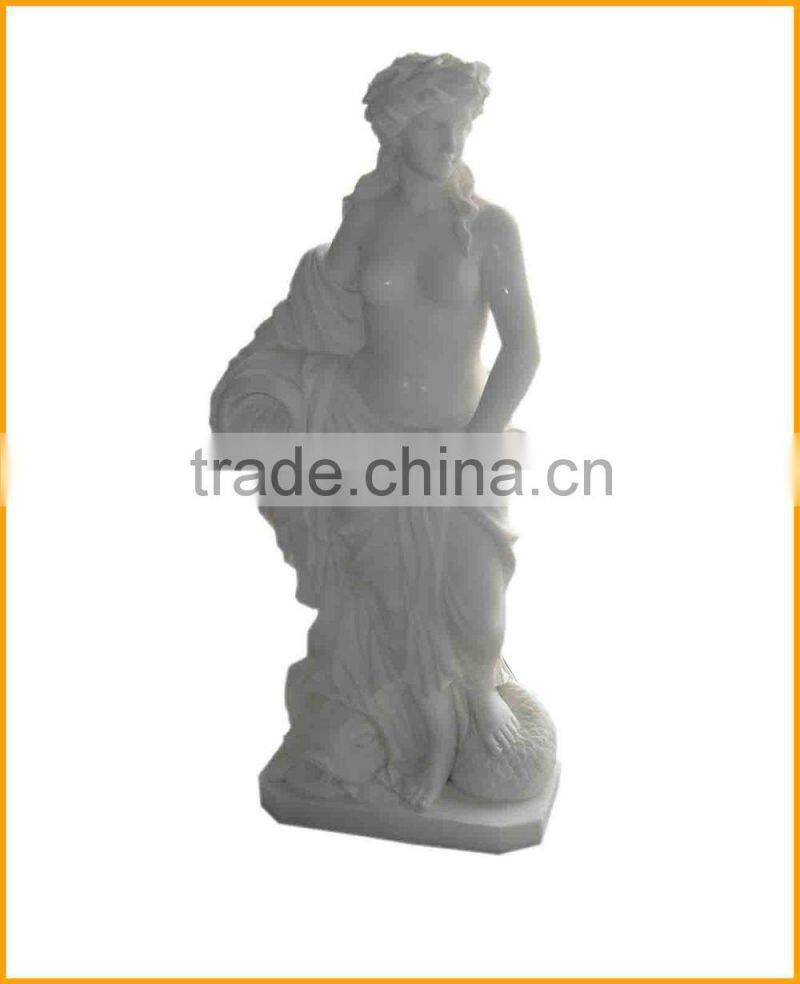 Garden Hand Made Natural Stone Nude Woman Statue